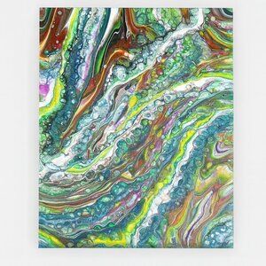 Handmade Abstract Acrylic Pour Painting